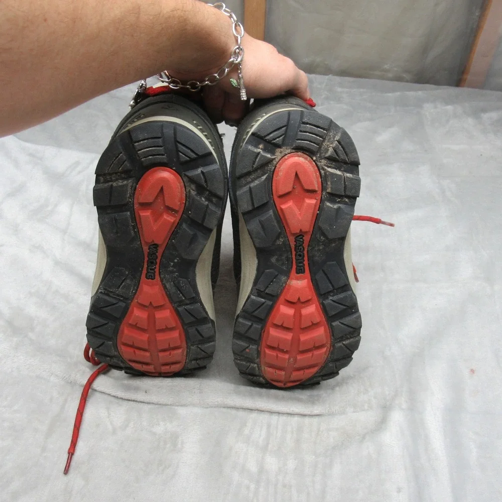 Vasque Kids‎ Hiking Boots 5 Brown Waterproof Red Laces Trail Trekking Breeze AT